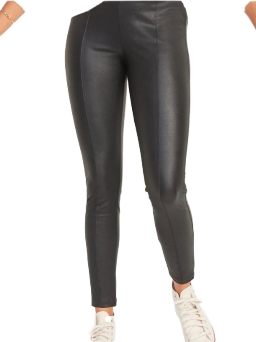 Old Navy Stevie High Rise Black Faux Leather Skinny Leggings NWT